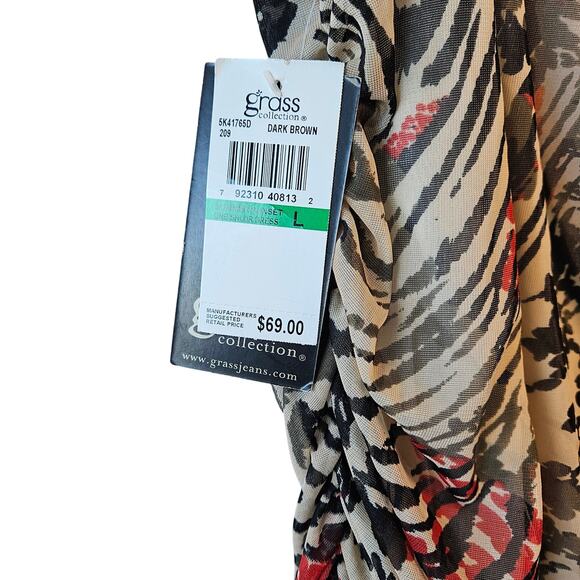 Grass Collection Asymmetrical Dress Body Feminine Bohemian Retro Size Large NWT - Picture 5 of 8